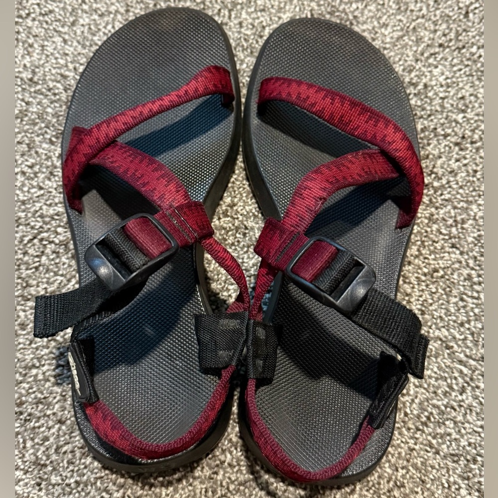 Chaco Red and Black Sandals